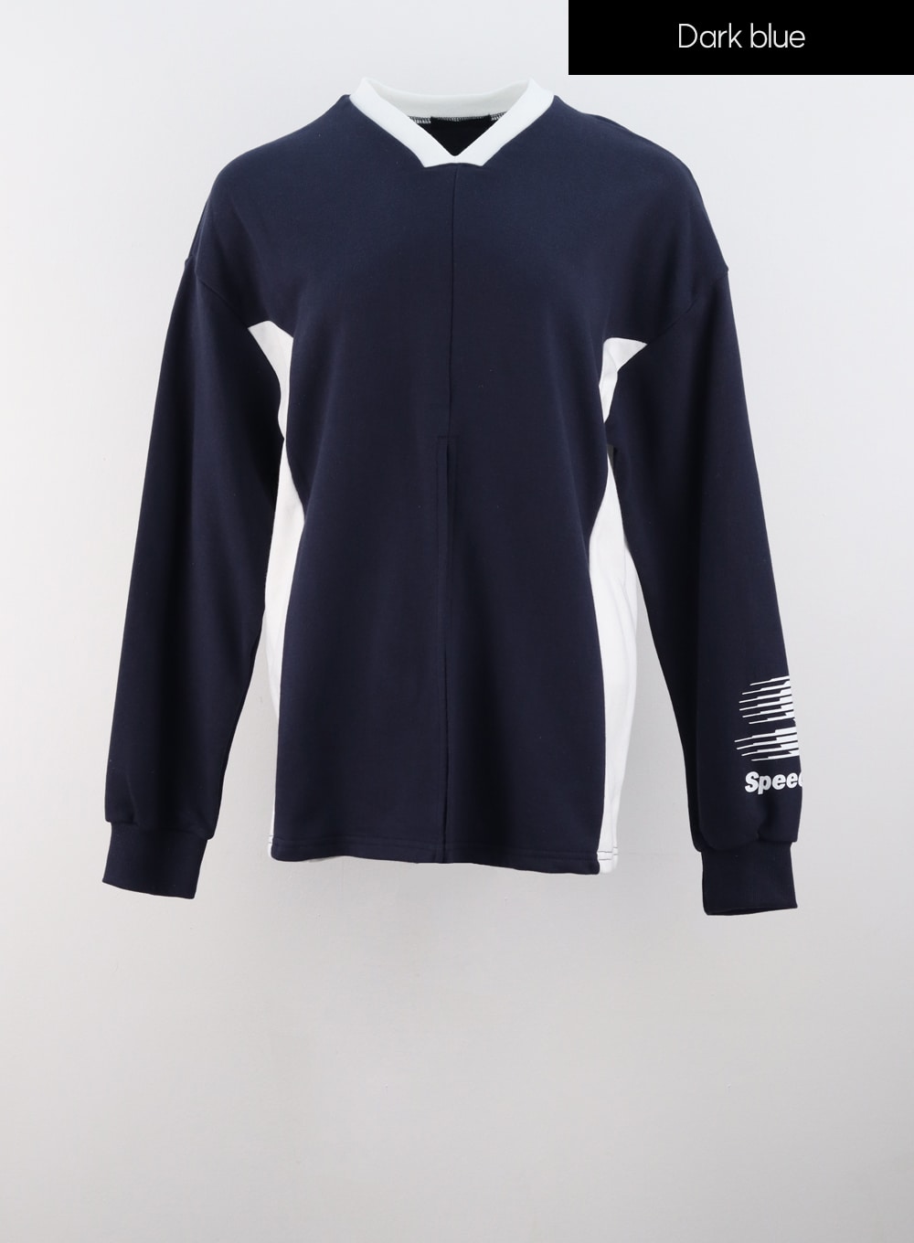 cut-out-v-neck-sweatshirt-is322 / Dark blue