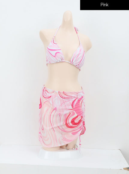 Tie Dye Bikini And Sarong Set IA313