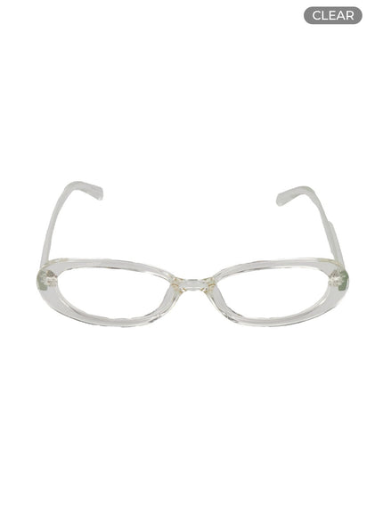 slim-oval-solid-glasses-is402 / Clear