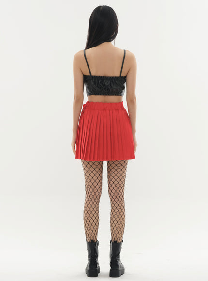 Pleated Mini Skirt with Chain #Original Kpop #121692