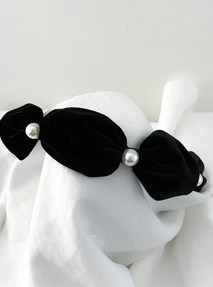 Velvet Pearl Puff Headband