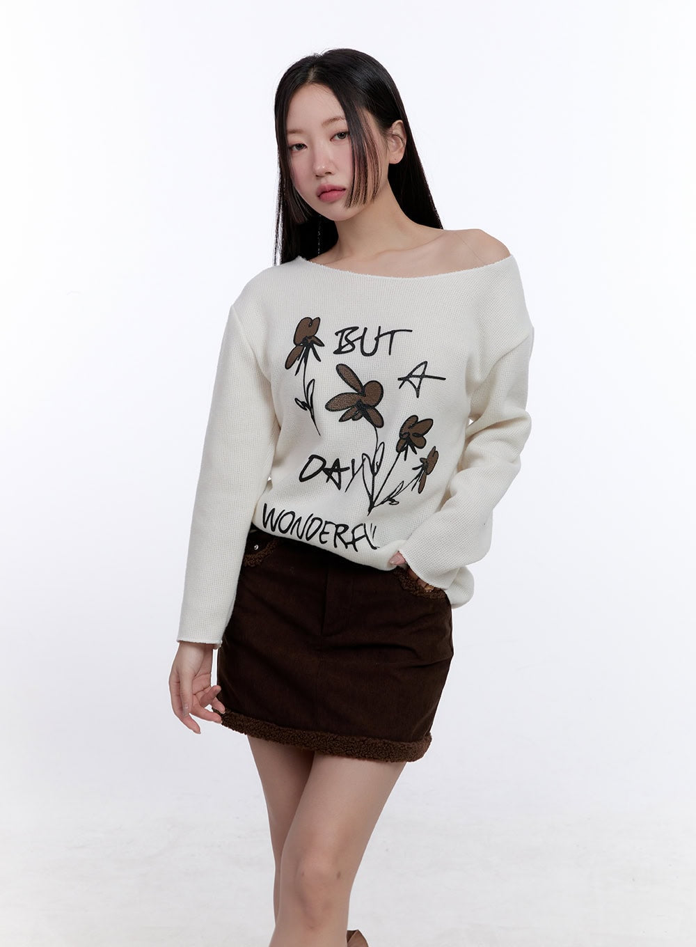 floral-graphic-one-shoulder-sweater-cj511