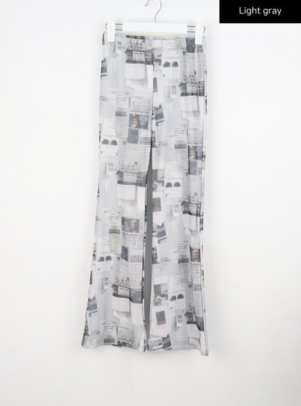 Newspaper Print Pants CY308