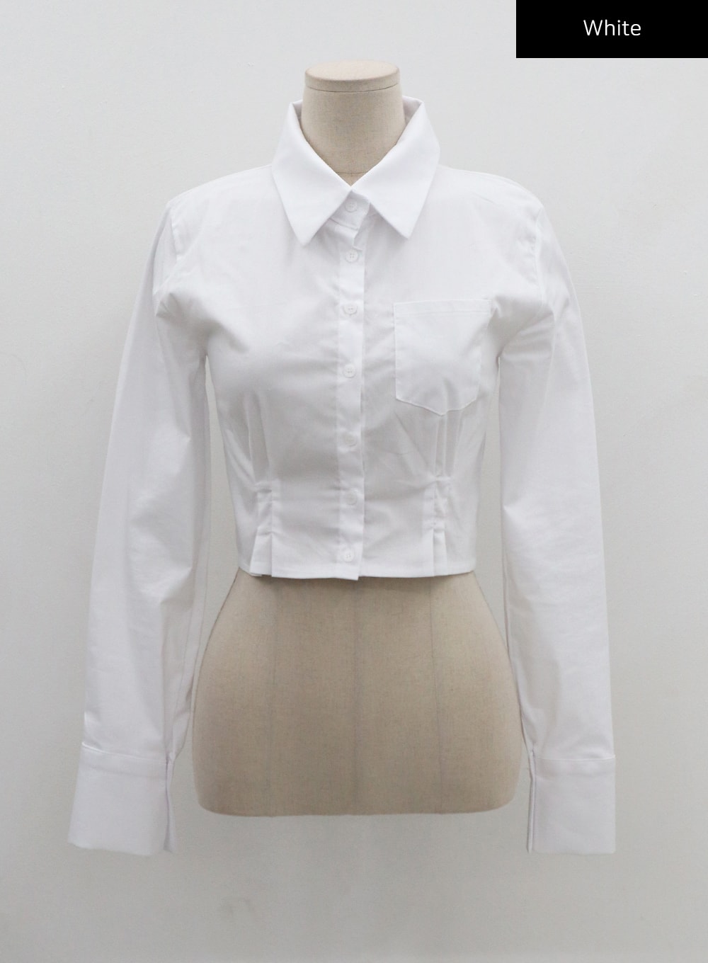 Basic Slim Crop Shirt CN01