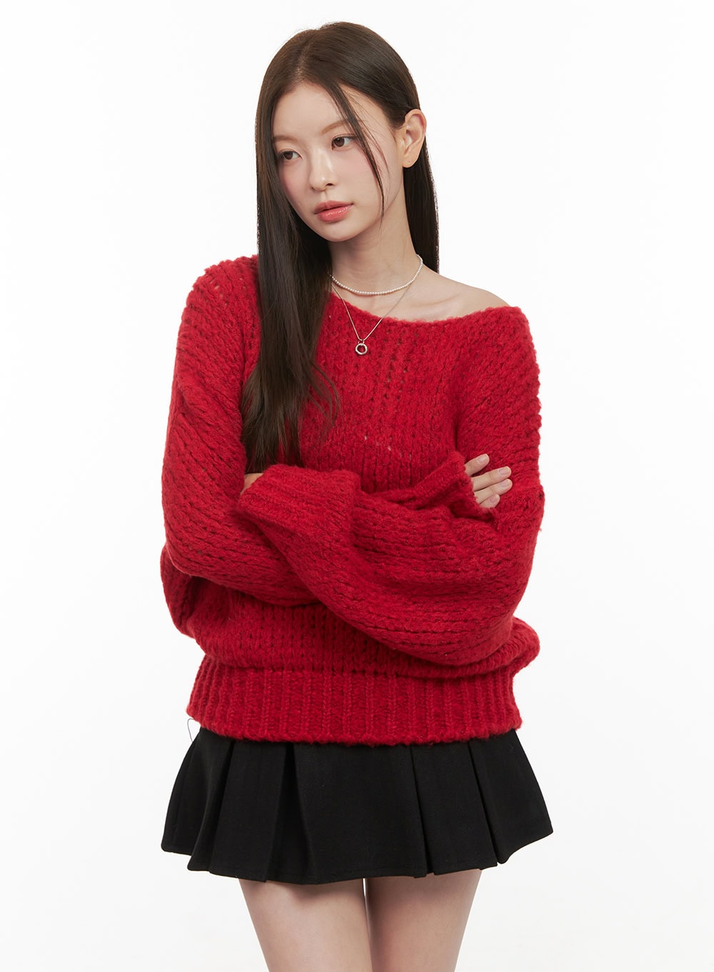 one-shoulder-solid-sweater-od412