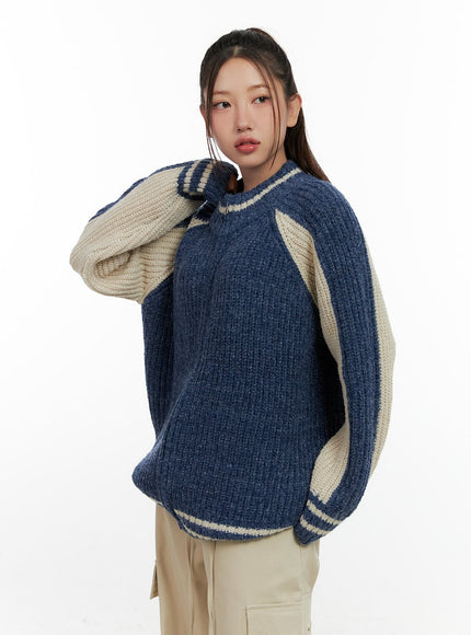 two-tone-zip-up-knit-sweater-cn412