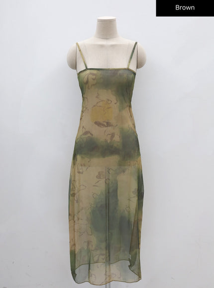 Slim Fit Marble Print Sleeveless Maxi Dress CJ27