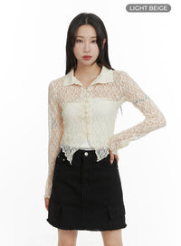 lace-solid-ruffle-hem-long-sleeve-blouse-cm427