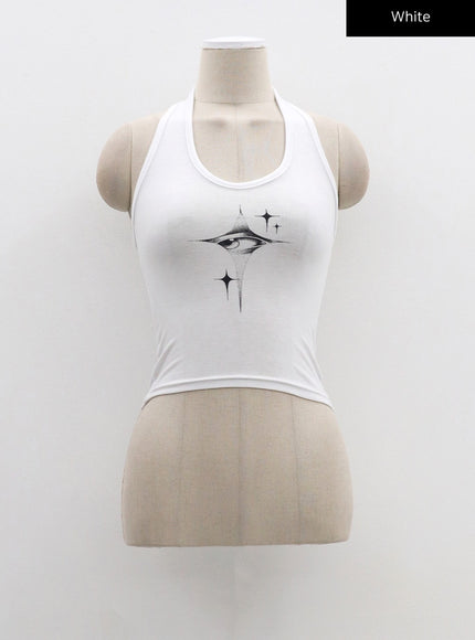 Graphic Neck Strap Top CM32