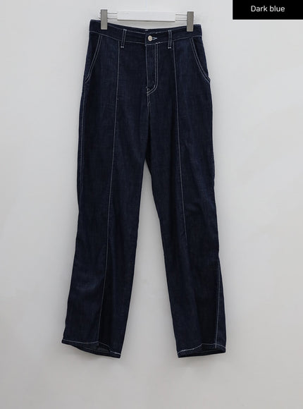 Stitch Line Wide Leg Denim Pants BG03