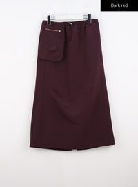 zippered-maxi-skirt-co313 / Dark red