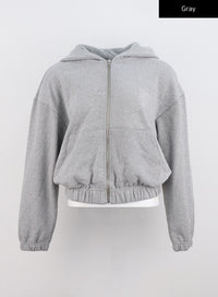 monogram-zip-hoodie-co324 / Gray