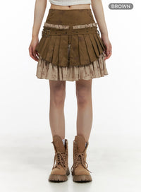 double-layer-skirt-with-belt-ca426