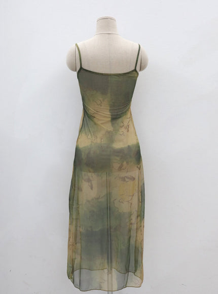 Slim Fit Marble Print Sleeveless Maxi Dress CJ27