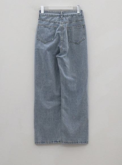 Unbalanced Wide Leg Denim Pants BU2207