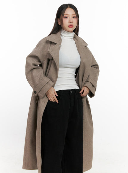 wool-blend-long-sleeve-trench-coat-cn415 / Beige