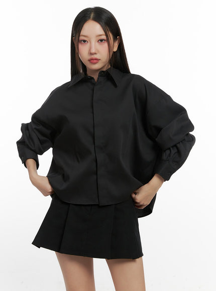 serene-solid-long-sleeve-shirt-cn415 / Black