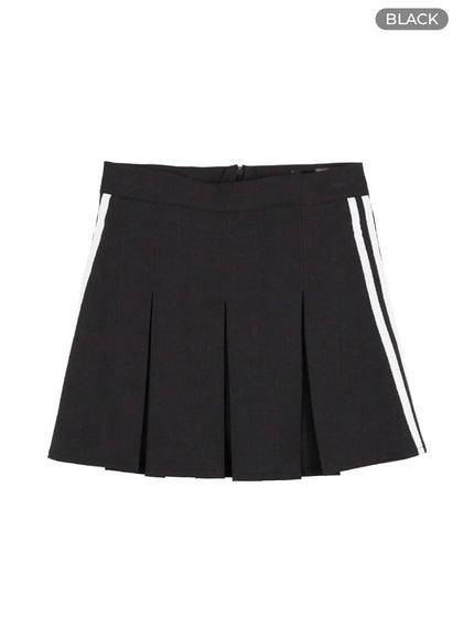 track-pleated-bliss-mini-skirt-co404 / Black