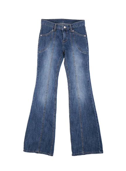 candace-seam-line-low-waist-flared-jeans-cj517 / Blue