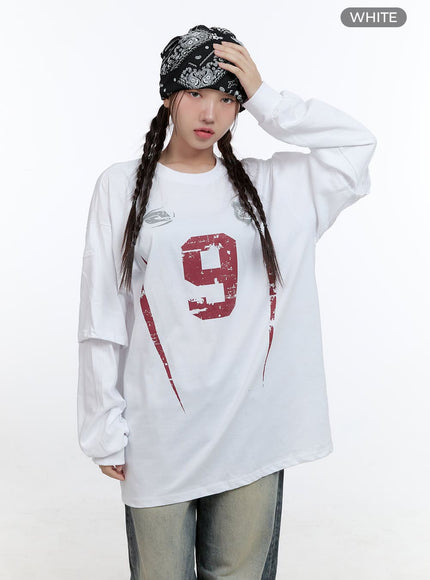 artistic-print-long-sleeve-tee-cs410 / White