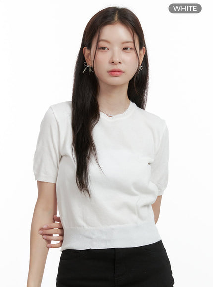 round-neck-loose-fit-shirt-ol417 / White