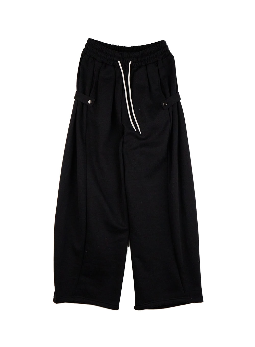 drawstring-wide-fit-sweatpants-cd423 / Black