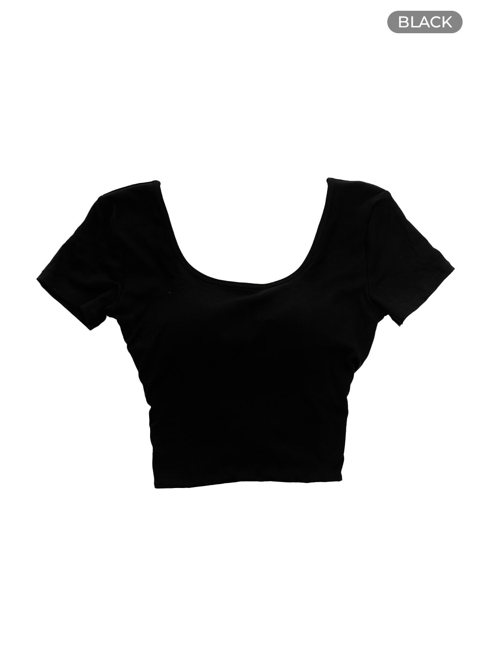 basic-round-neck-cropped-tee-cy417 / Black