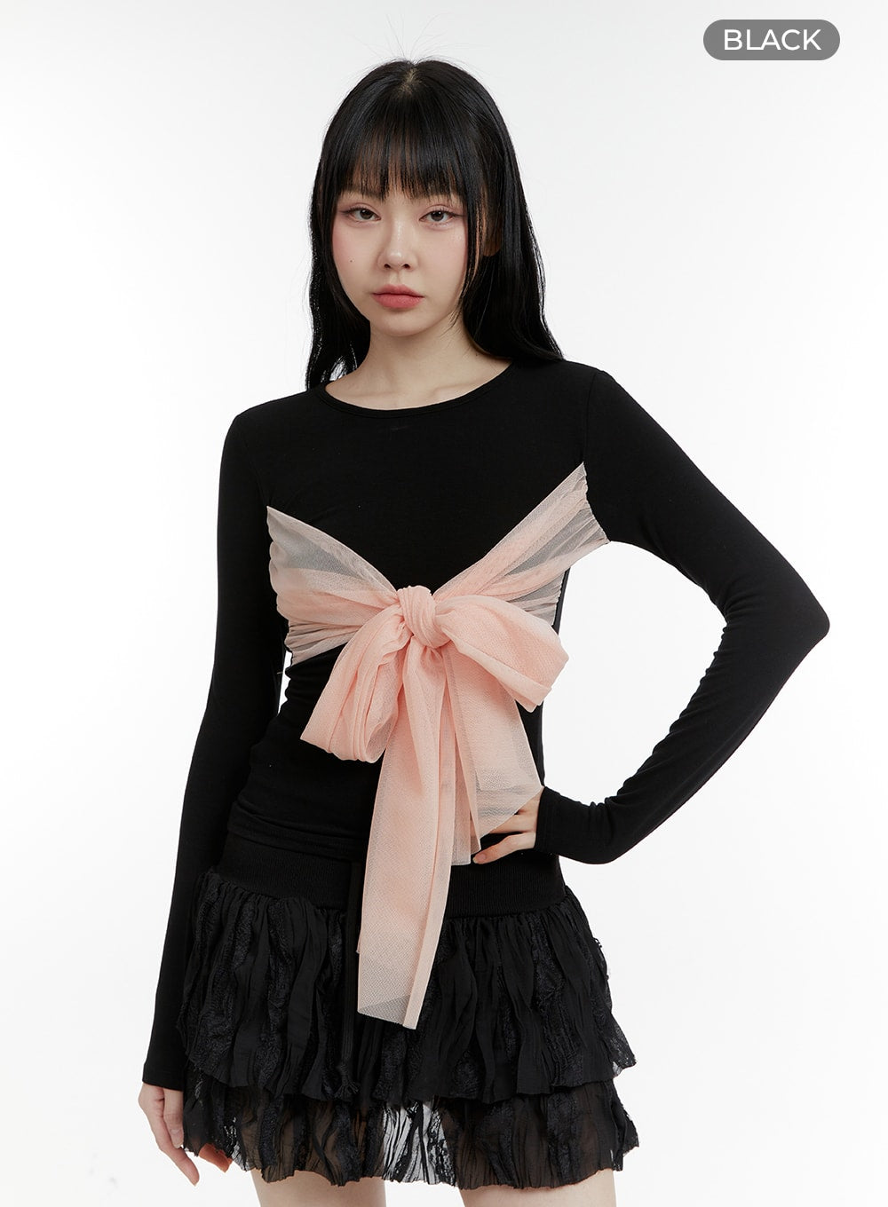 bow-slim-fit-top-cm429 / Black