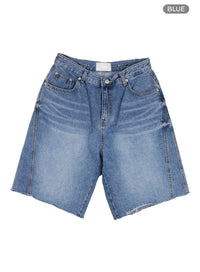 destroyed-hem-jorts-cu405 / Blue