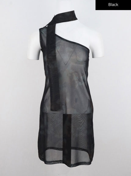 mesh-mini-dress-with-scarf-cl319