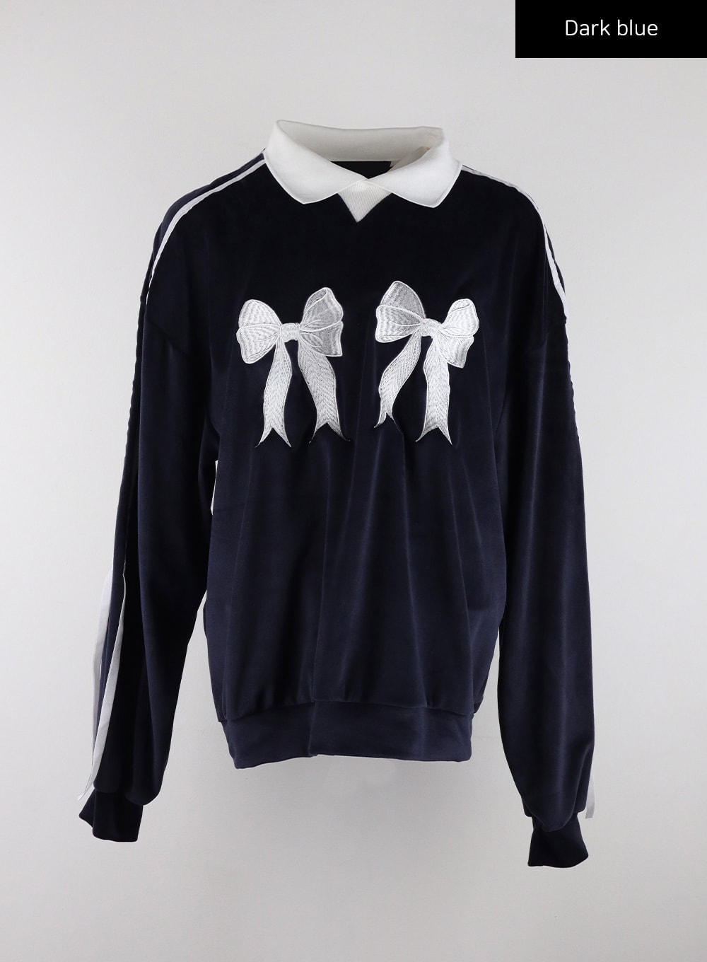 terry-collar-double-ribbon-sweatshirt-cd319