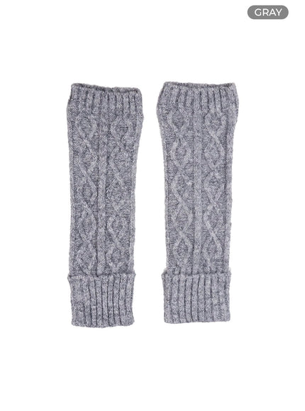 long-cable-knit-leg-warmers-cs419 / gray