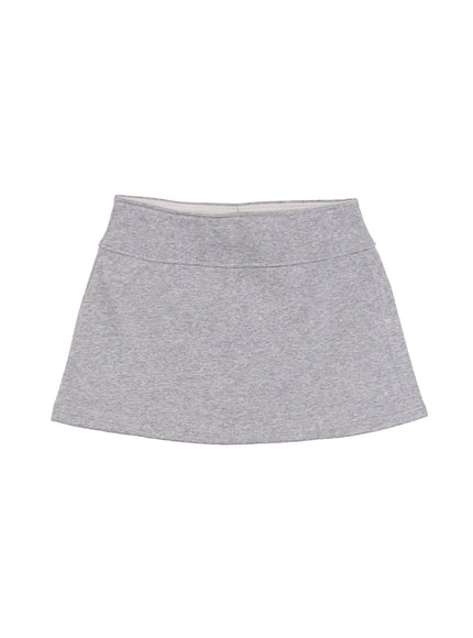 solid-warm-mini-skirt-cn416 / Gray