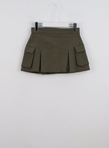 cargo-pleated-mini-skirt-cl326