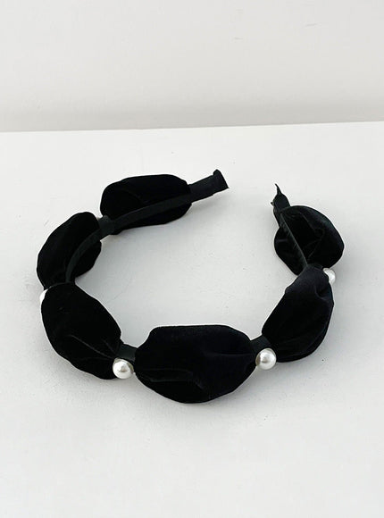 Velvet Pearl Puff Headband