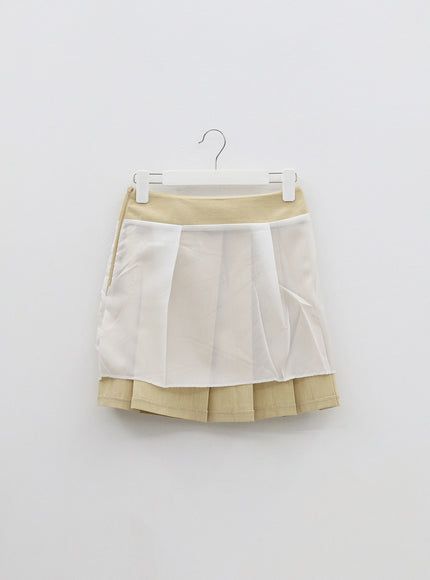 Simple Pleated Mini Skirt OF324