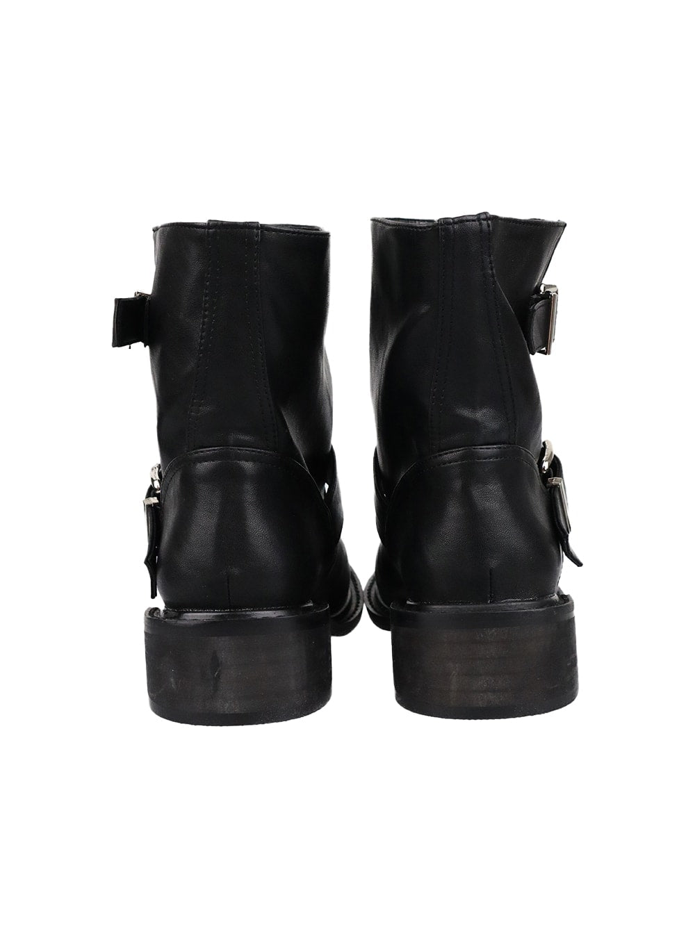 faux-leather-buckle-boots-cm427