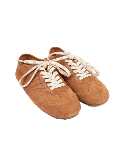 cow-suede-leather-sneakers-cd425 / Beige