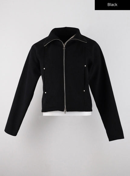 two-way-fleece-corduroy-jacket-cd322 / Black