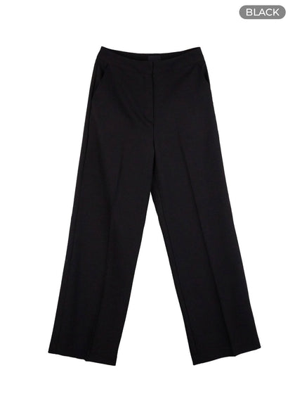 solid-chic-tailored-pants-oo429 / Black