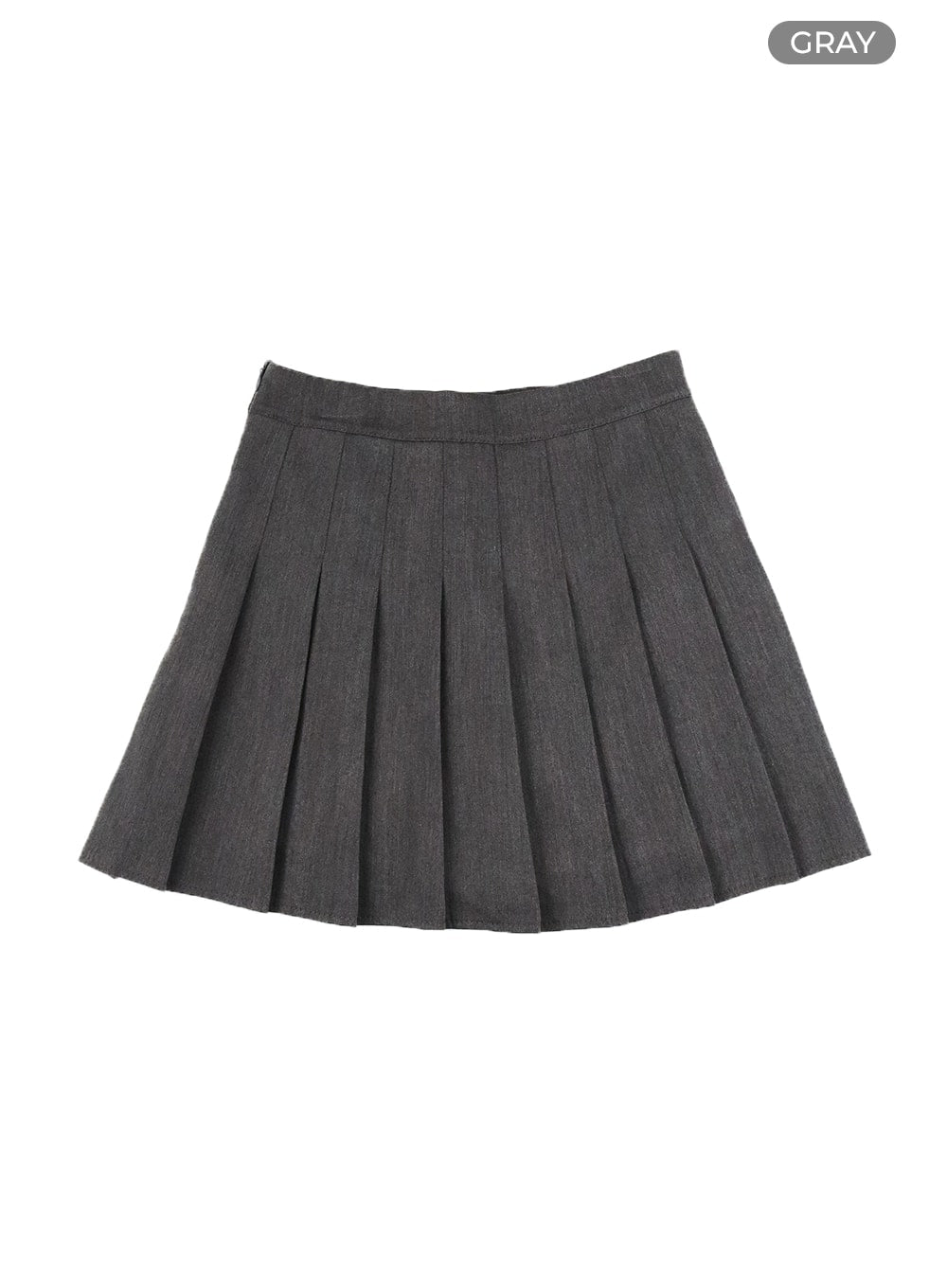 basic-cotton-pleated-mini-skirt-om426 / Gray