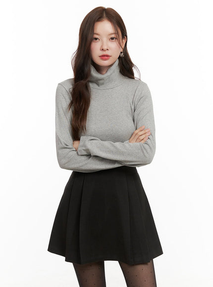 classic-solid-cotton-turtleneck-top-od403 / Gray