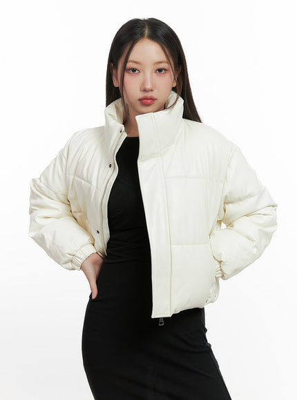 urban-edge-faux-leather-puffer-jacket-cn419 / White