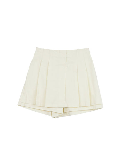 pleated-mini-skort-cd406 / light beige