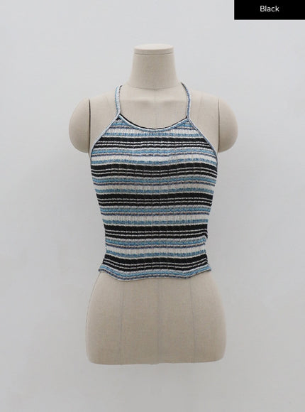 Mixed Color Halter Neck Sleeveless Top BG01