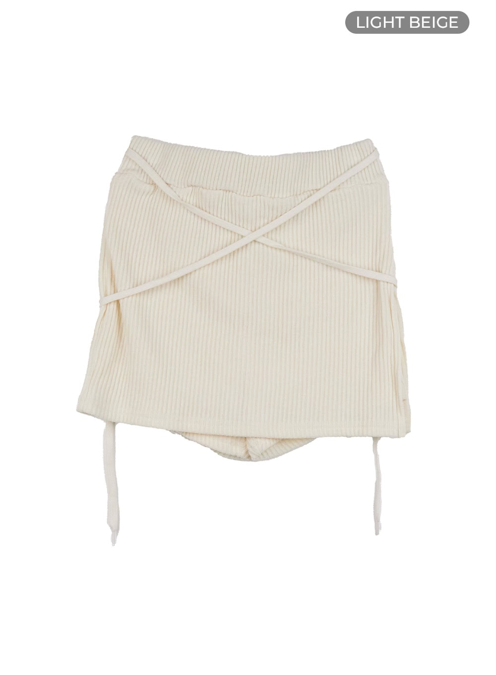 fitted-ribbon-mini-skirt-co417 / Light beige