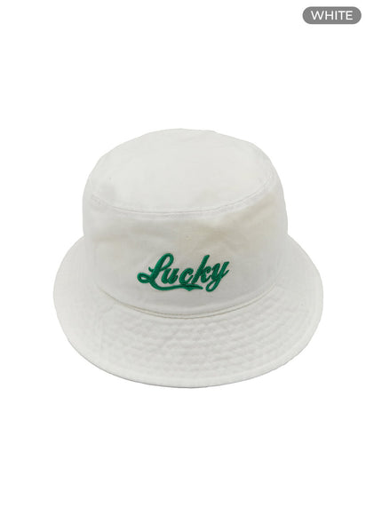 lucky-lettering-bucket-hat-unisex-iu419 / White