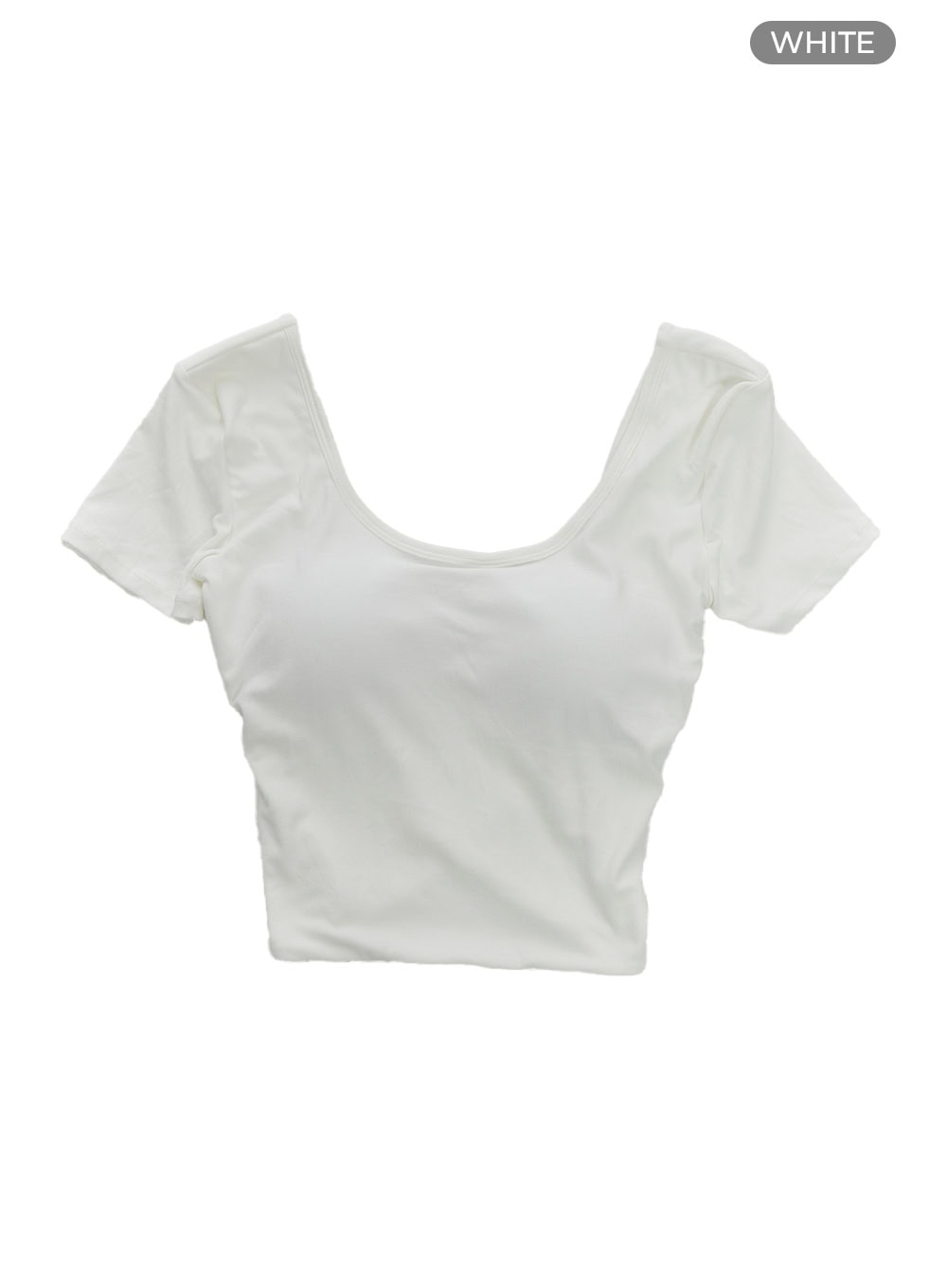 basic-round-neck-cropped-tee-cy417 / White