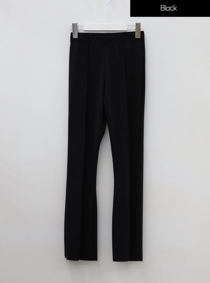 Boot-Cut Slit Banded Pants IU5