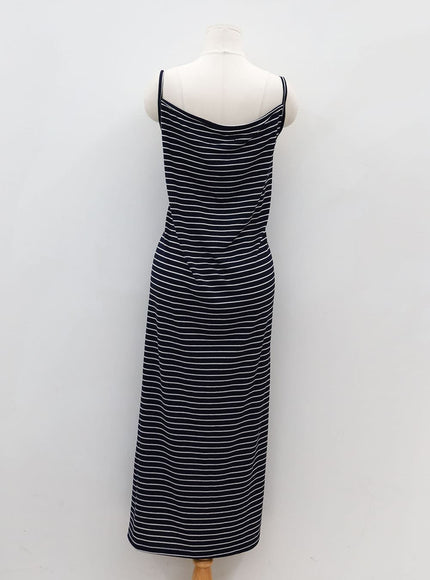 Plus Striped Sleeveless Maxi Dress IJ30